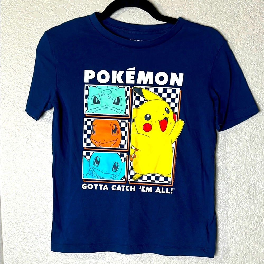 Kids' Navy Blue Pikachu Graphic Tee Boys Size L 10/12
